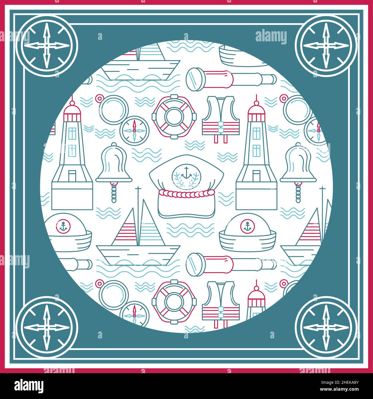 nautical retro style Stock Vector Image & Art - Alamy
