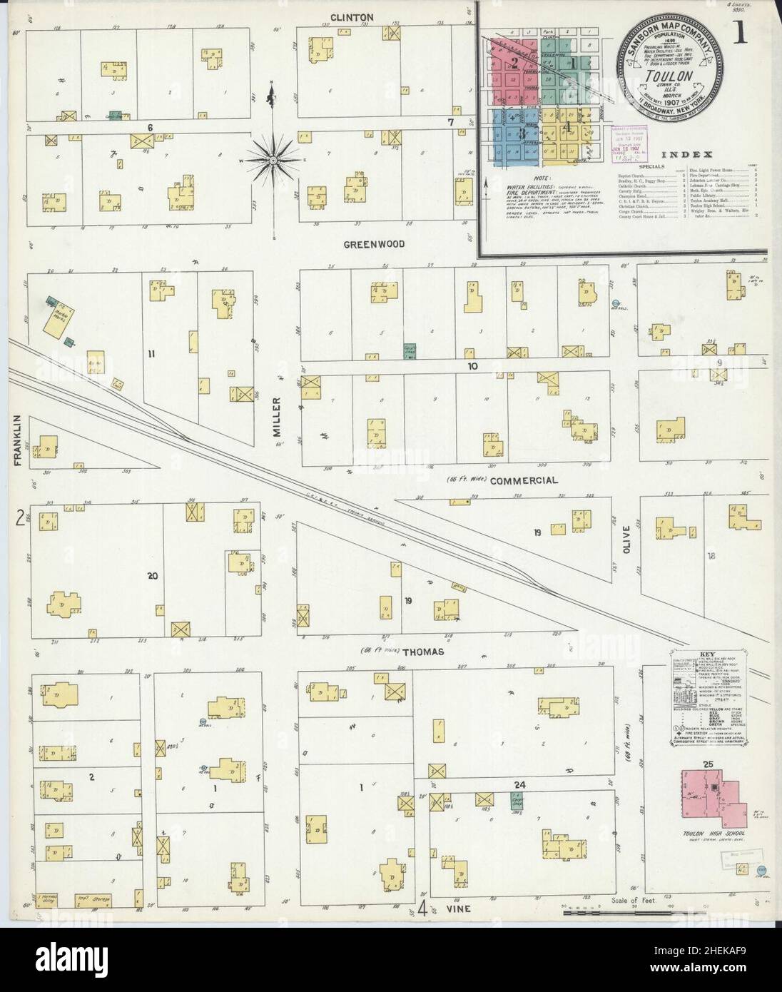 Sanborn Fire Insurance Map from - Sanborn Fire Insurance Map From Toulon Stark County Illinois 2HEKAF9