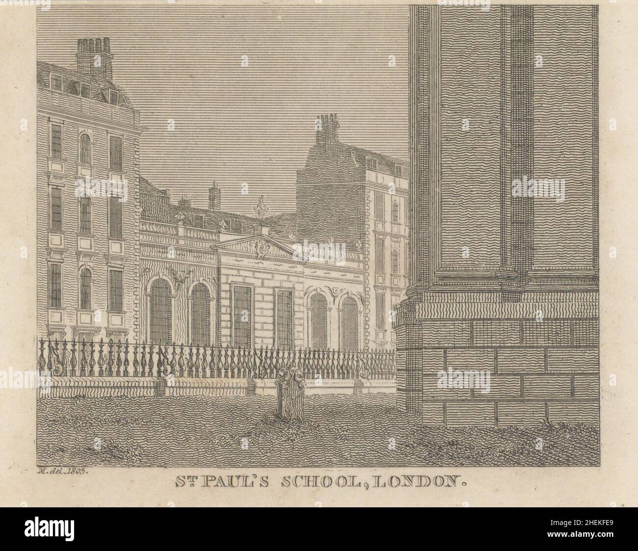 St Paul's School, 2nd building, St Paul's Churchyard, London 1818 old