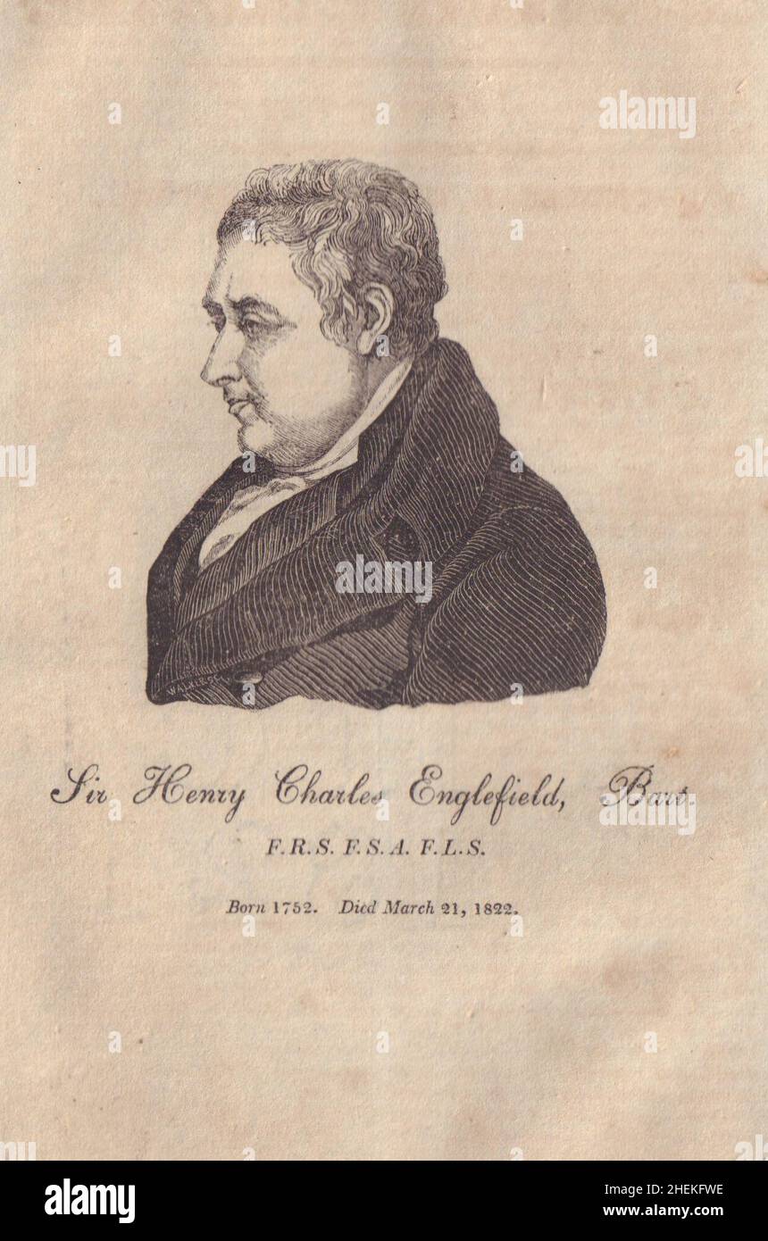 Sir Henry Charles Englefield, 7th Baronet, 1752-1822. Astronomer 1822 print Stock Photo