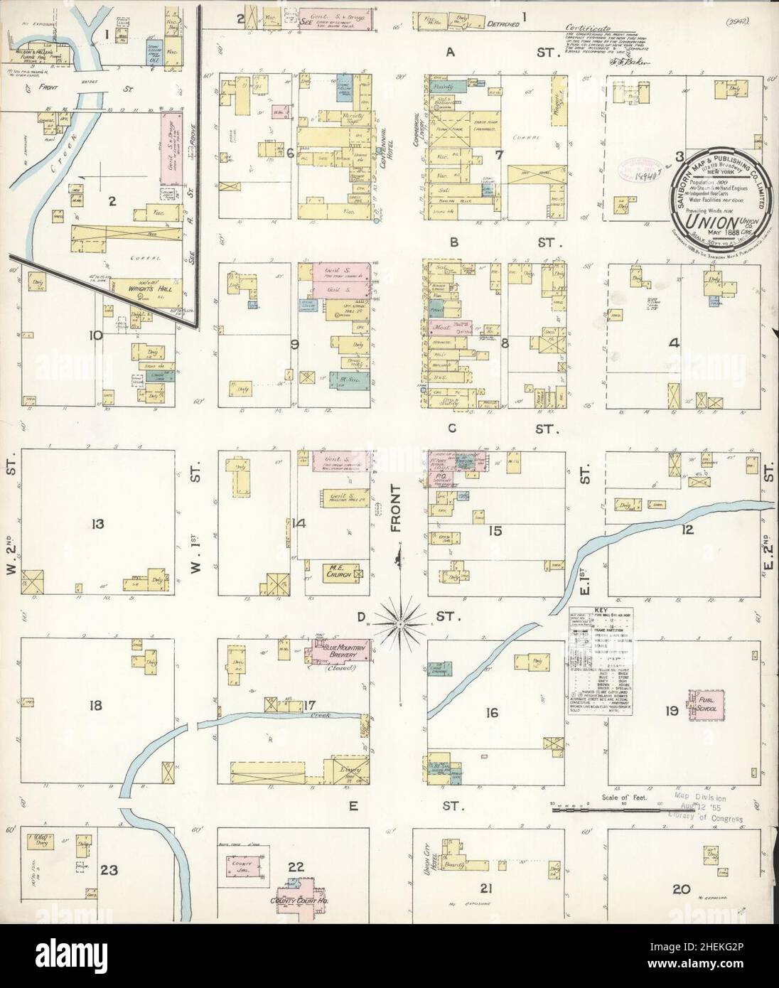 Sanborn Fire Insurance Map from Union, Union County, Oregon Stock Photo
