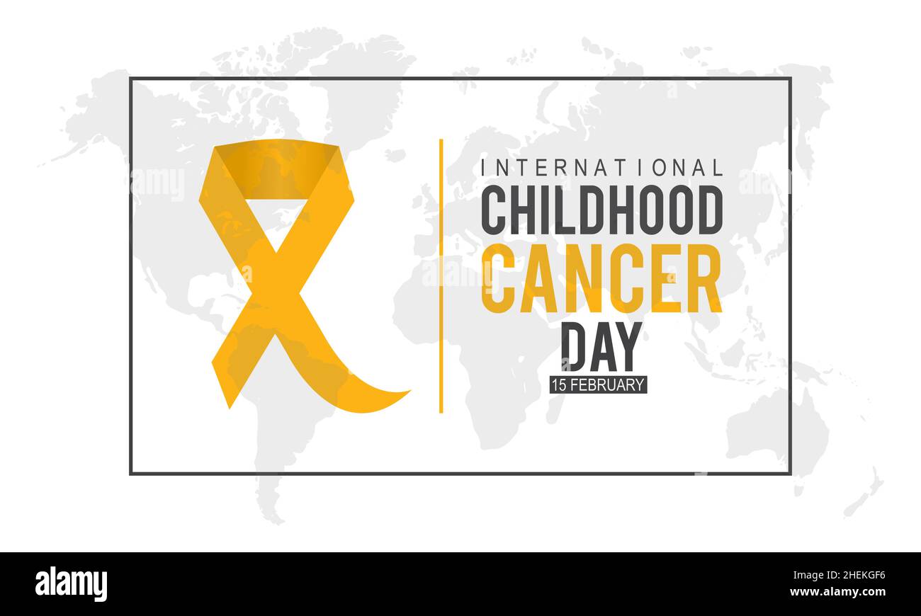 International Childhood Cancer Day, February 15. Vector template Design for banner, card, poster, background. Stock Vector