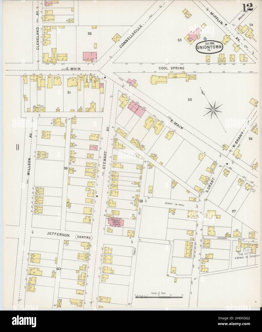 Map of uniontown pennsylvania hires stock photography and images Alamy