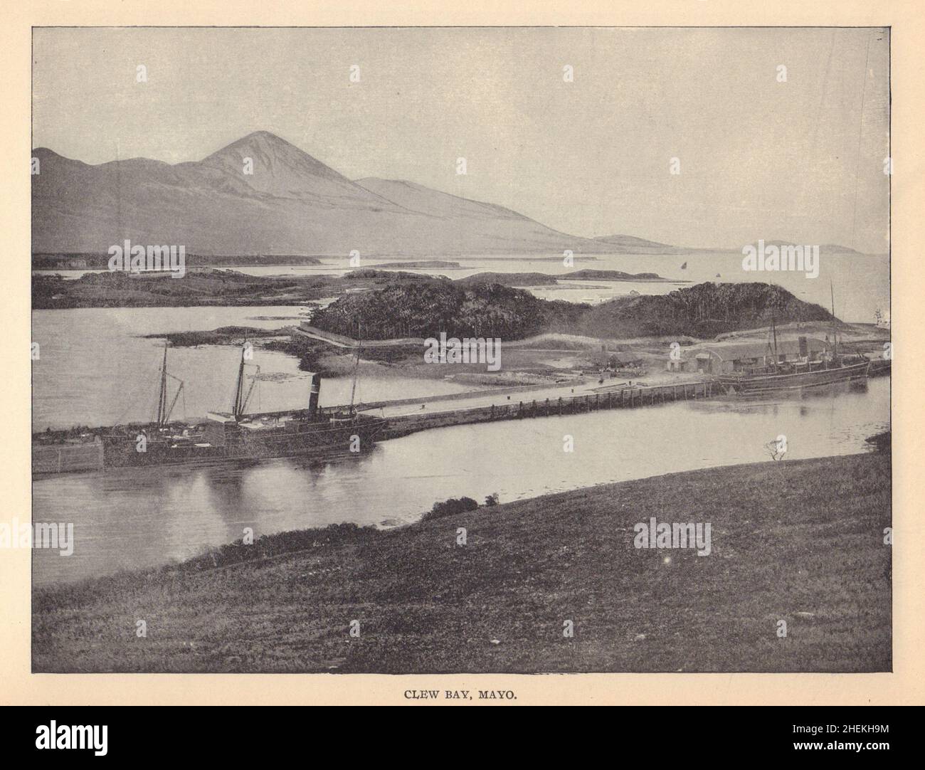Clew Bay, Mayo. Ireland 1905 old antique vintage print picture Stock Photo