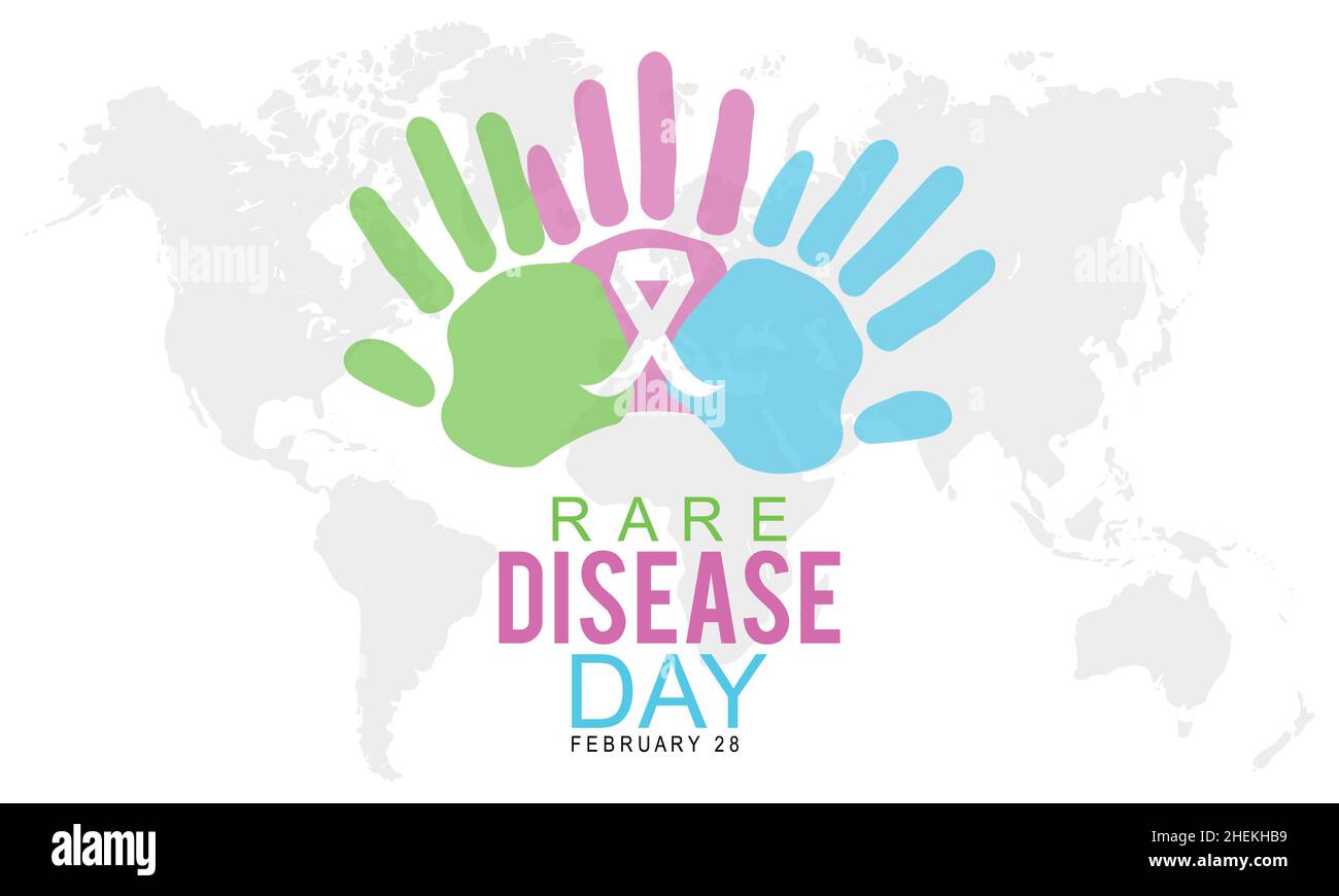 Rare Disease Day, February 28. Vector template Design for banner, card, poster, background Stock
