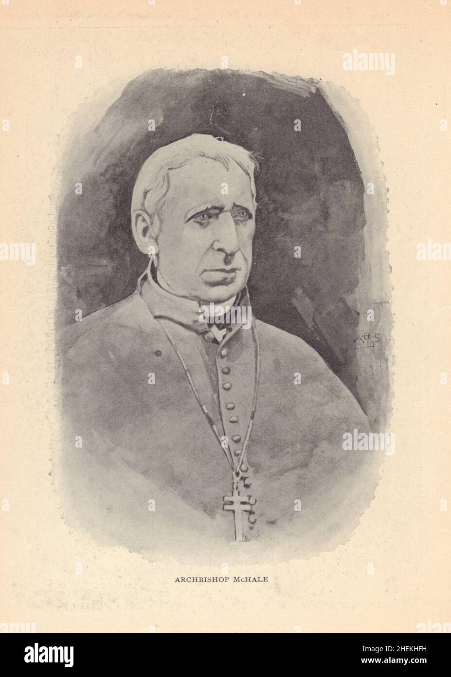 Archbishop McHale. Ireland clergy 1905 old antique vintage print picture Stock Photo