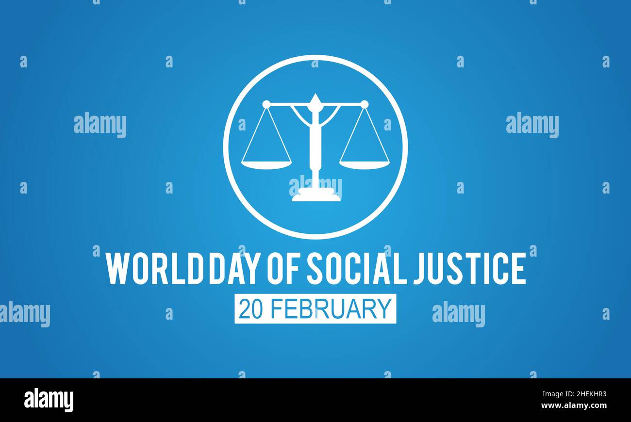 World Day of Social Justice, February 20. Vector template Design for banner, card, poster, background. Stock Vector