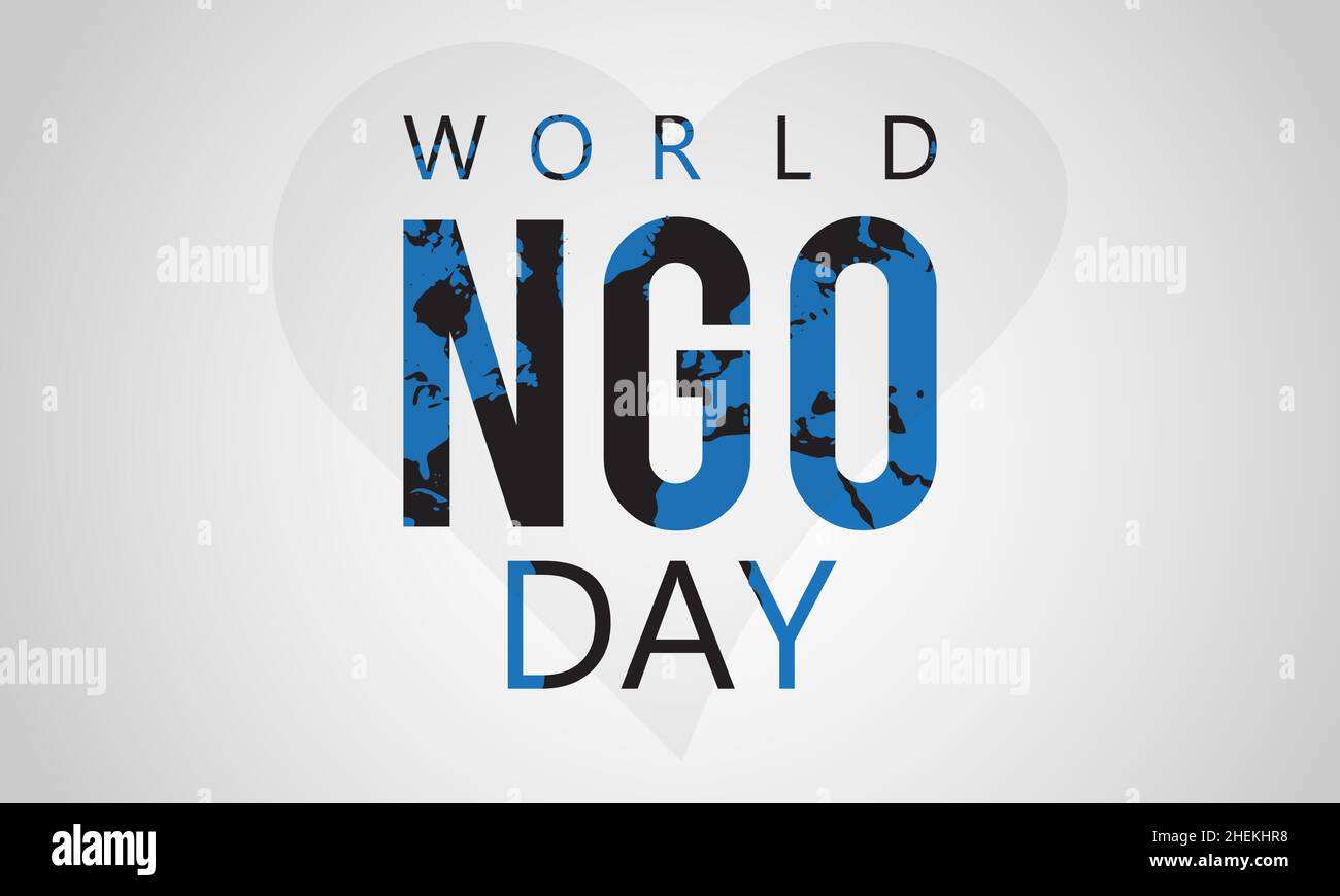 World NGO Day, February 27. Vector template Design for banner, card, poster, background. Stock Vector