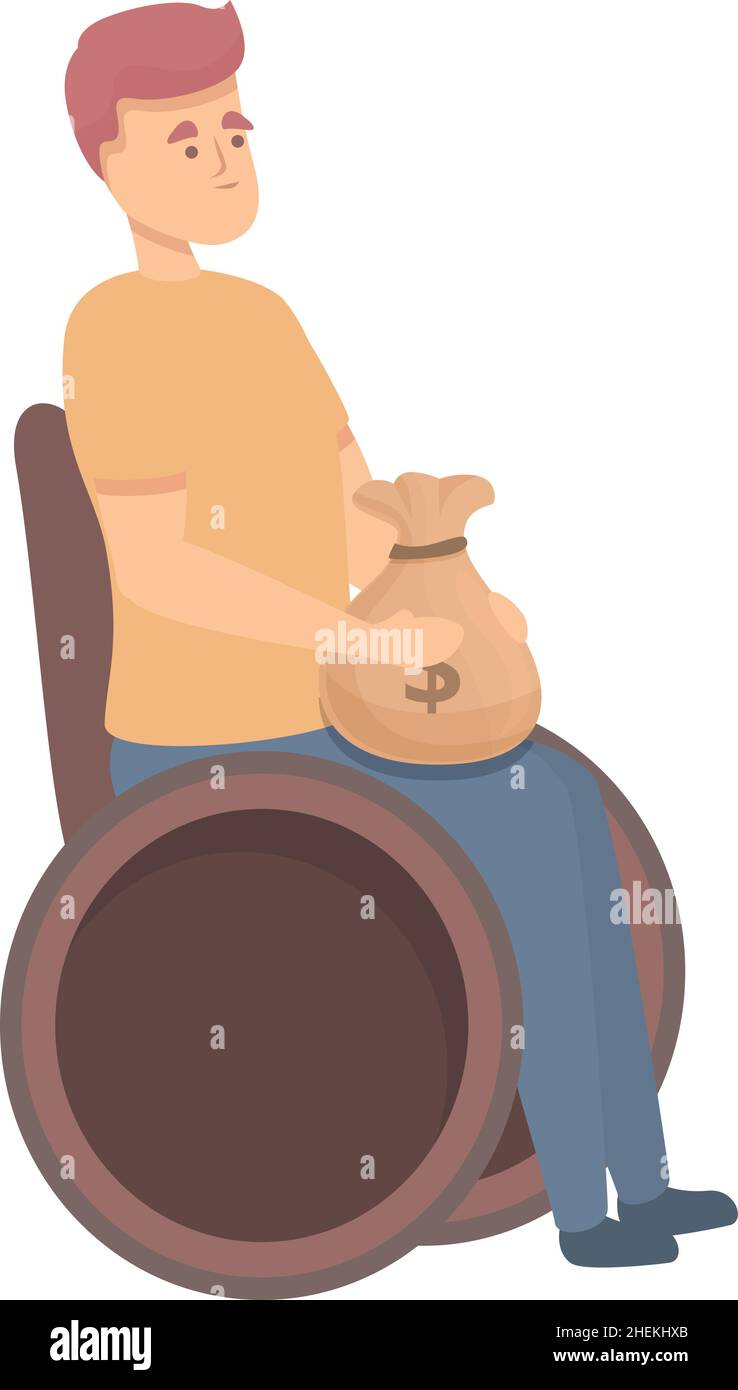Cash allowance for disabled icon cartoon vector. Security money. Social ...