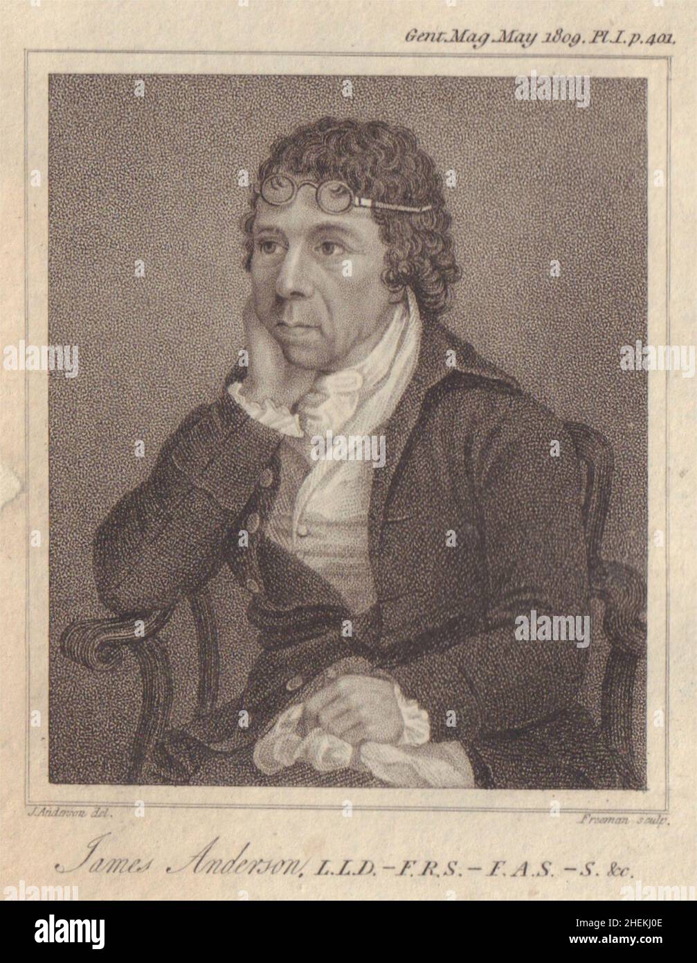 James Anderson of Hermiston author & agriculturist. Scotland. SMALL 1809 print Stock Photo