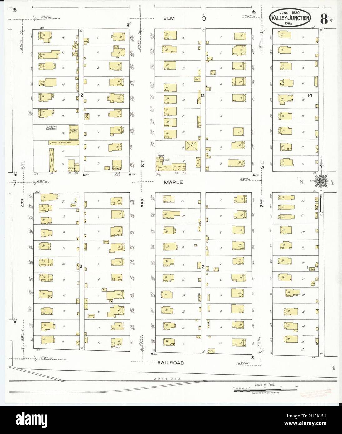 Sanborn Fire Insurance Map from Valley Junction, Polk County, Iowa Stock Photo Alamy