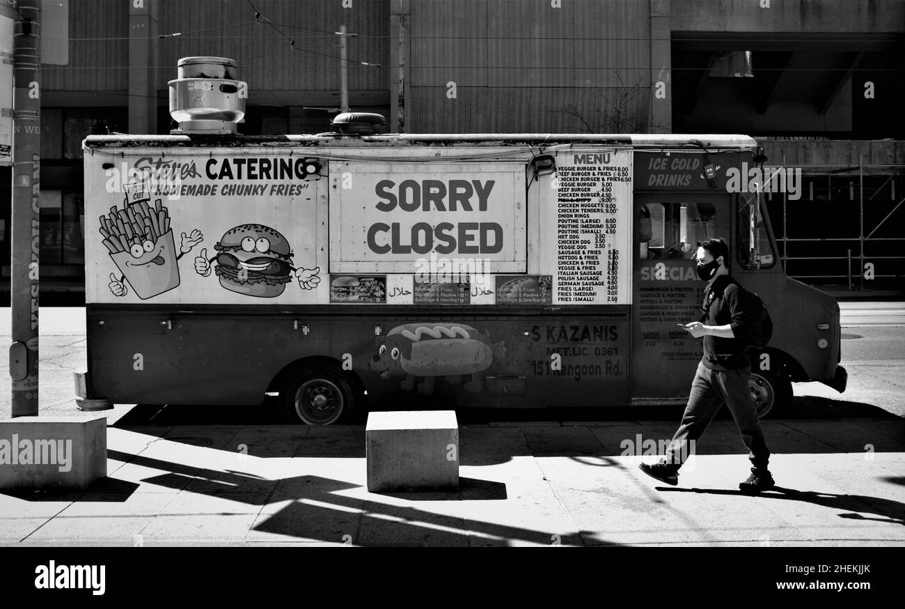 Food truck in Downtown Toronto, Canada. Stock Photo