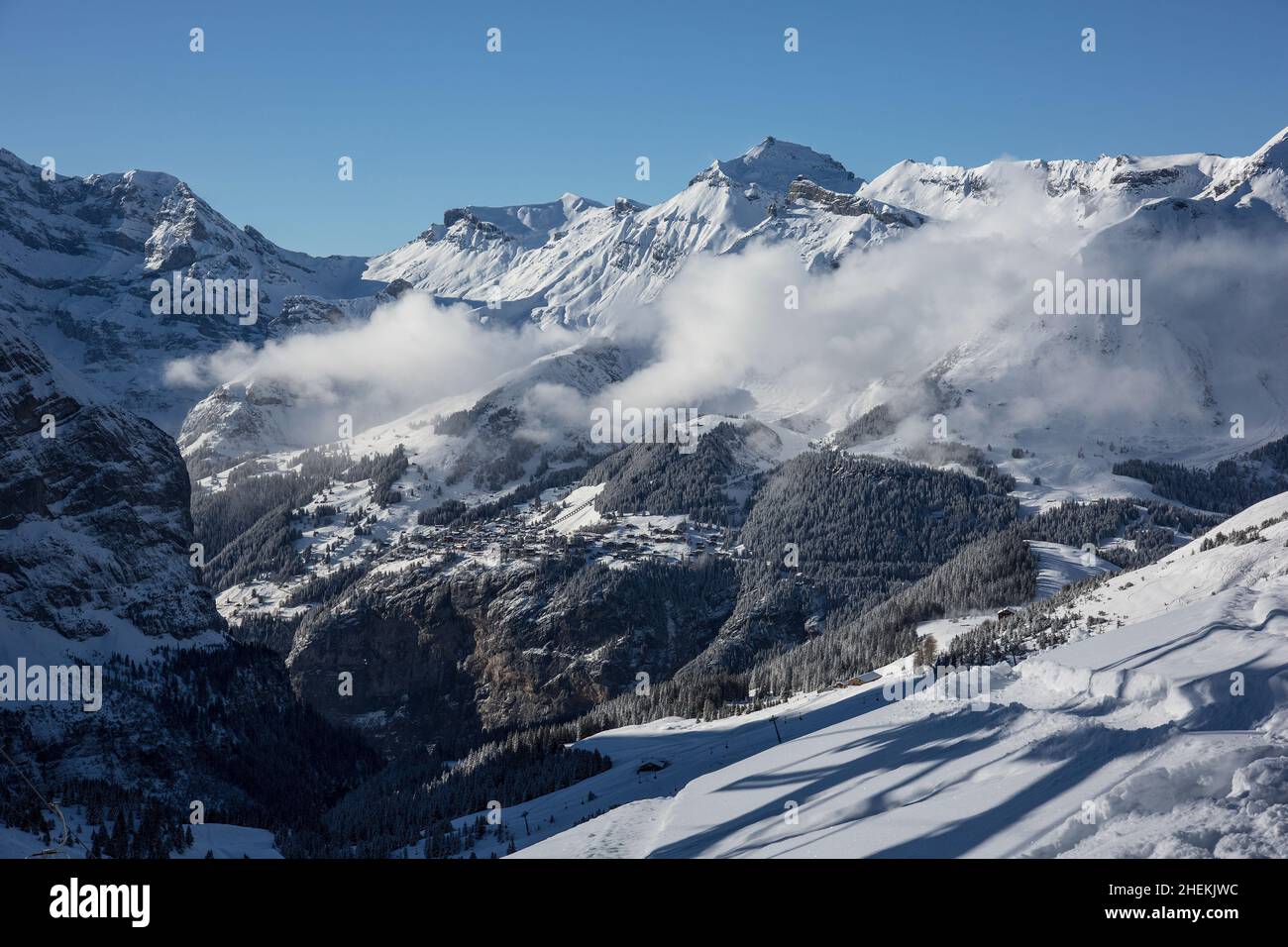 Jungfraujoch, Eiger, Snow, Alps, Switzerland, Mountains, Europe Stock 