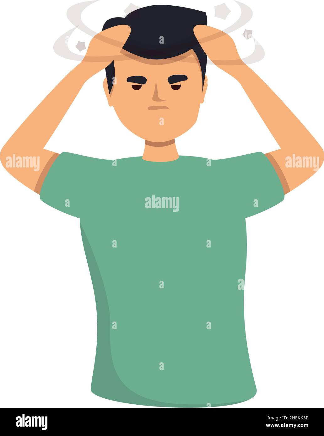 Cerebral pain icon cartoon vector. Brain sick. Dizziness headache Stock