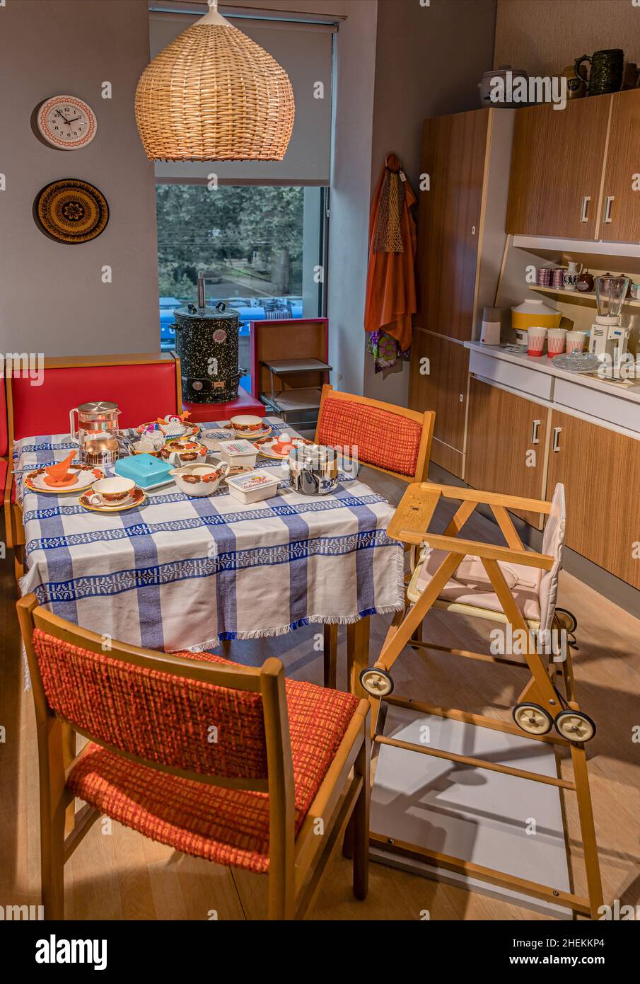 Typical DDR kitchen furnishing in the DDR Museum in Dresden, Saxony, Germany Stock Photo