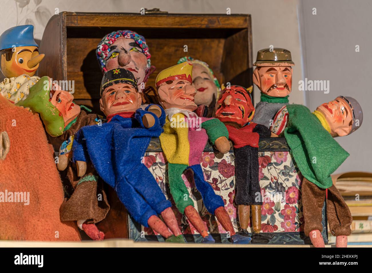 Collection of East German puppets at the 'Die Welt der DDR' Museum Dresden, Germany Stock Photo