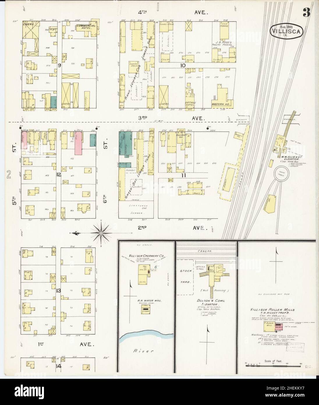 Sanborn Fire Insurance Map from Villisca, Montgomery County, Iowa Stock