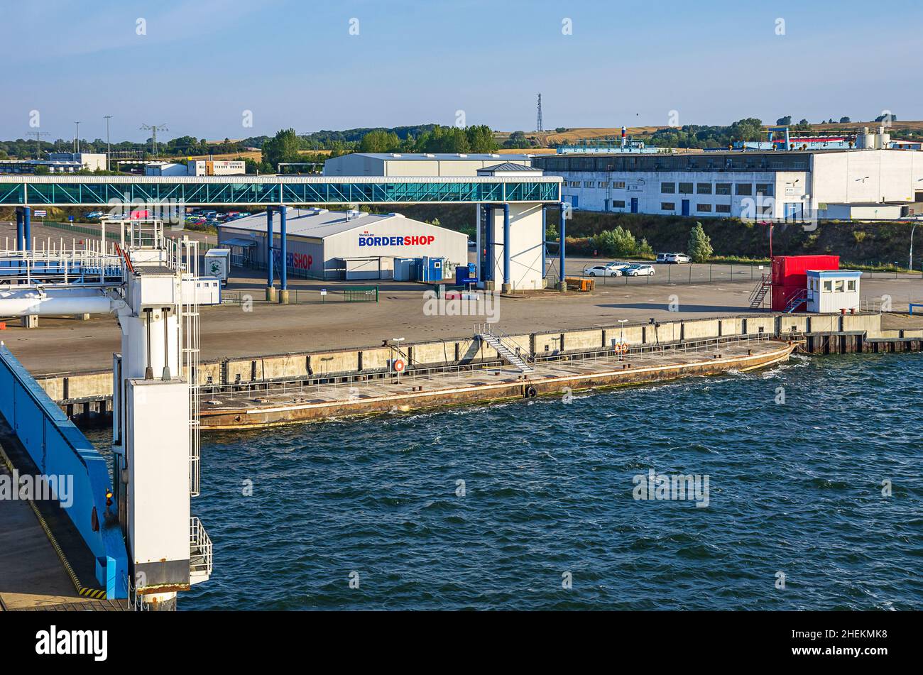 The Border Shop of the Swedish ferry company Stena Line for the purchase of tax-free goods at the ferry port of Sassnitz-Mukran, Germany. Stock Photo
