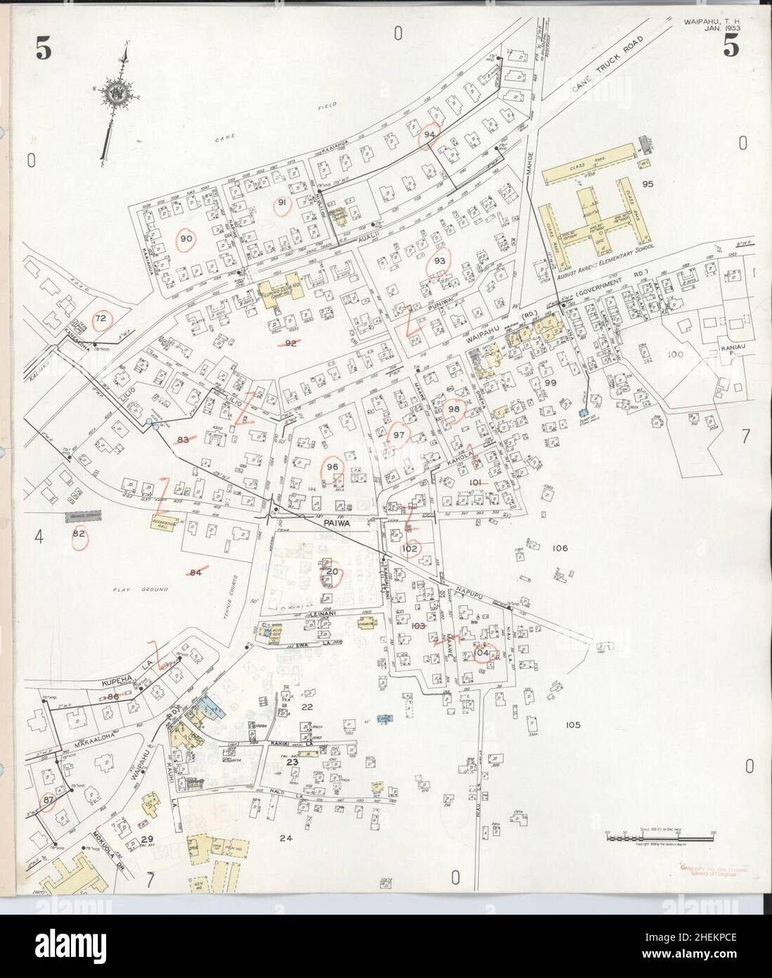 Sanborn Fire Insurance Map from Waipahu, Honolulu County, Hawaii Stock ...