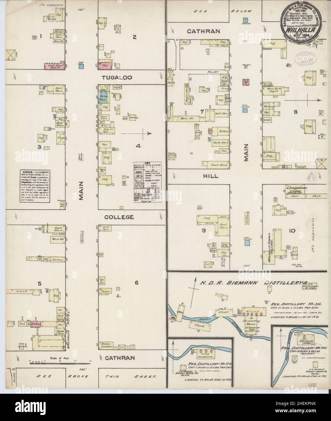 Sanborn Fire Insurance Map from Walhalla, Oconee County, South Carolina