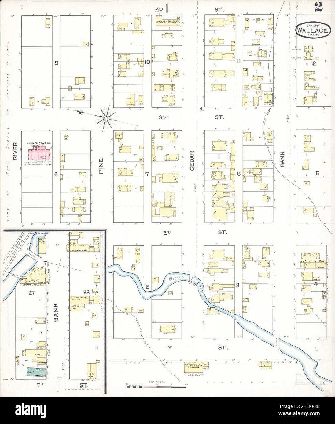 Wallace idaho map hi-res stock photography and images - Alamy