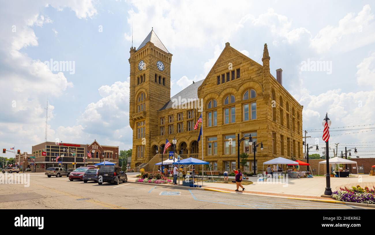Bluffton, Indiana, USA August 21, 2021 The Wells County Courthouse