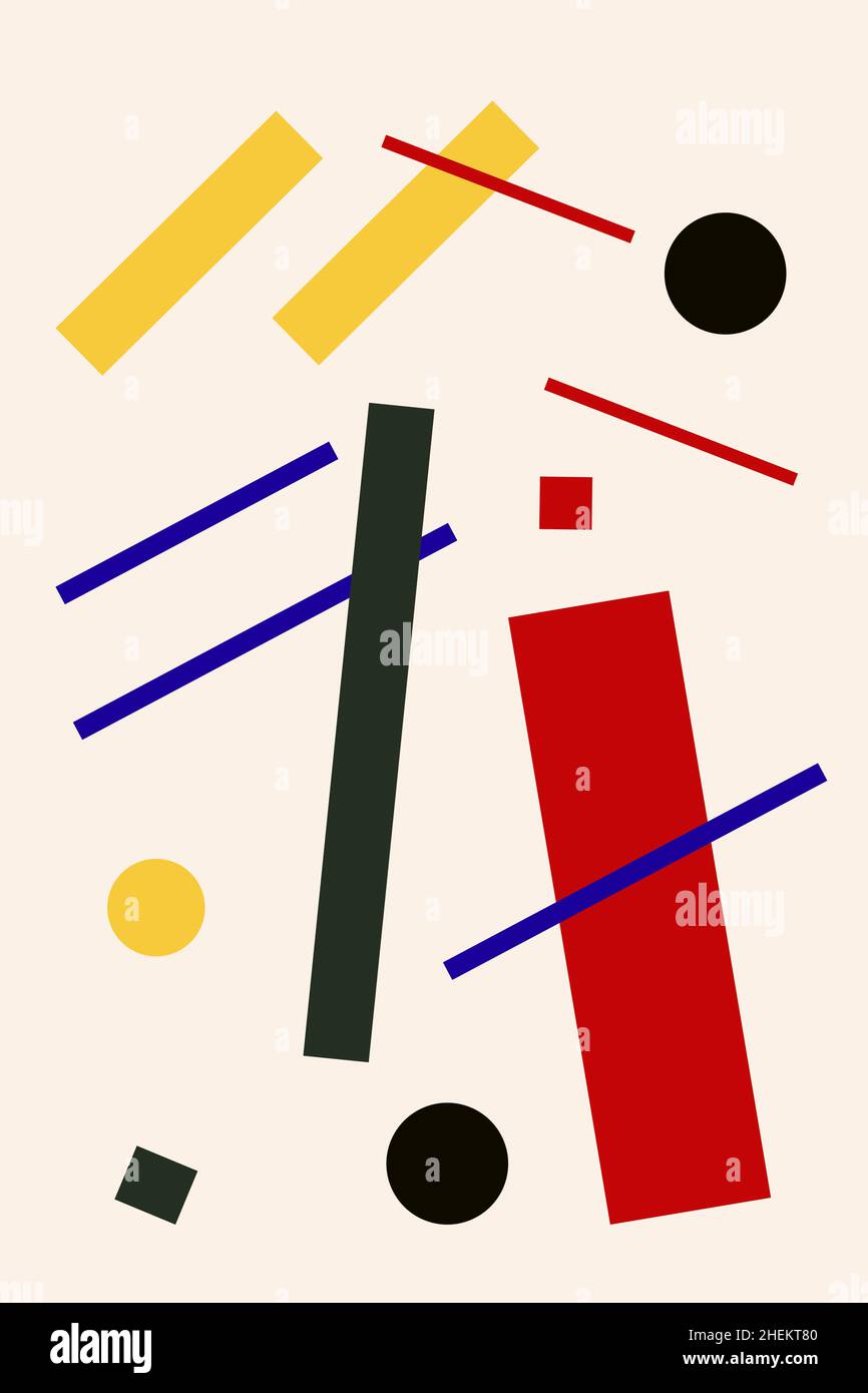 Retro painting in suprematism style Stock Vector