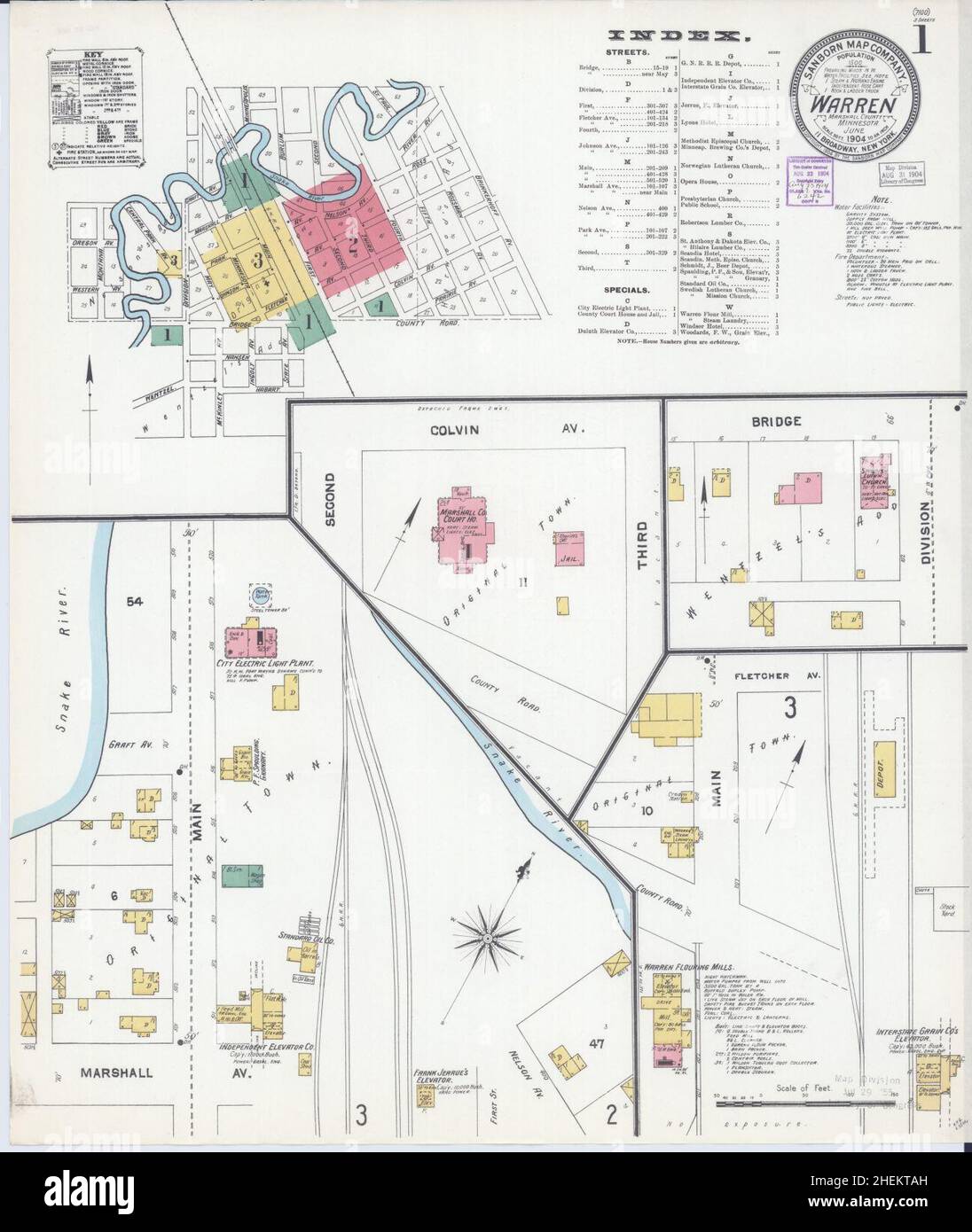 Sanborn Fire Insurance Map from Warren, Marshall County, Minnesota