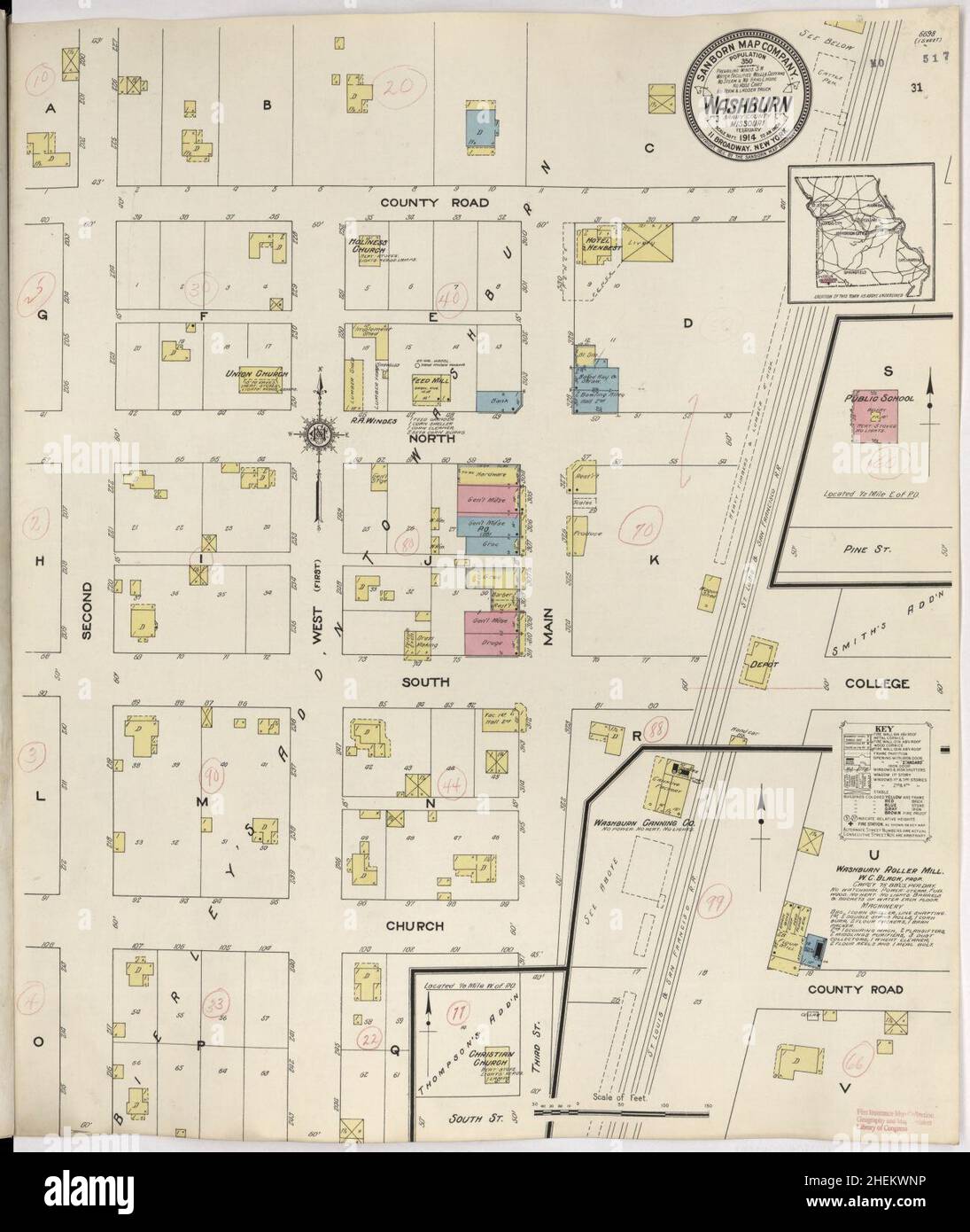 Sanborn Fire Insurance Map from - Sanborn Fire Insurance Map From Washburn Barry County Missouri 2HEKWNP