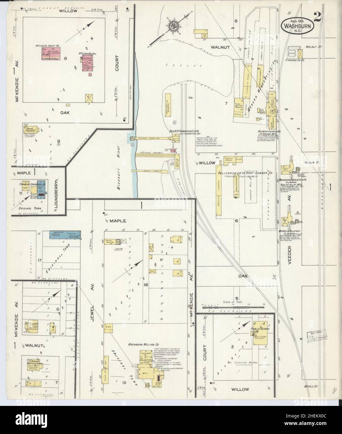 Washburn north dakota map hires stock photography and images Alamy