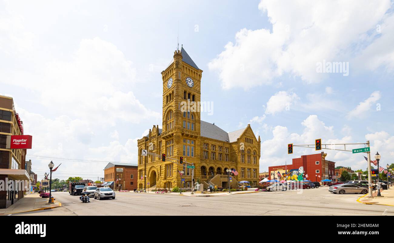 Bluffton, Indiana, USA August 21, 2021 The Wells County Courthouse