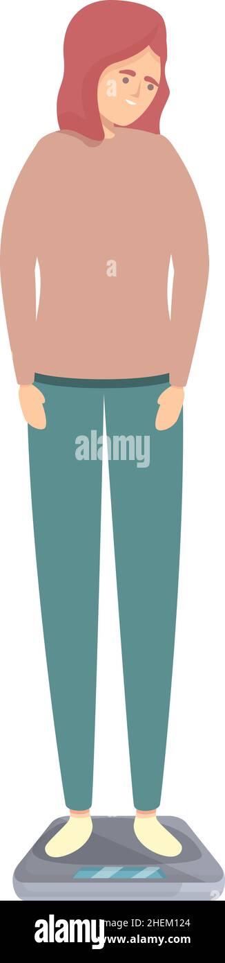 Weight scales icon cartoon vector. Scale control. Body loss Stock