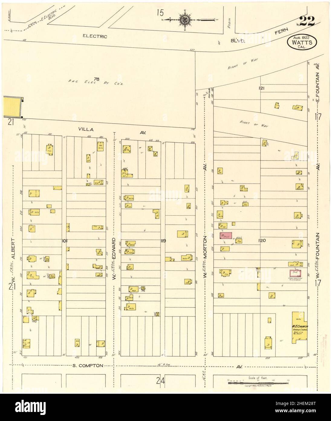 Sanborn Fire Insurance Map from Watts, Los Angeles County, California ...