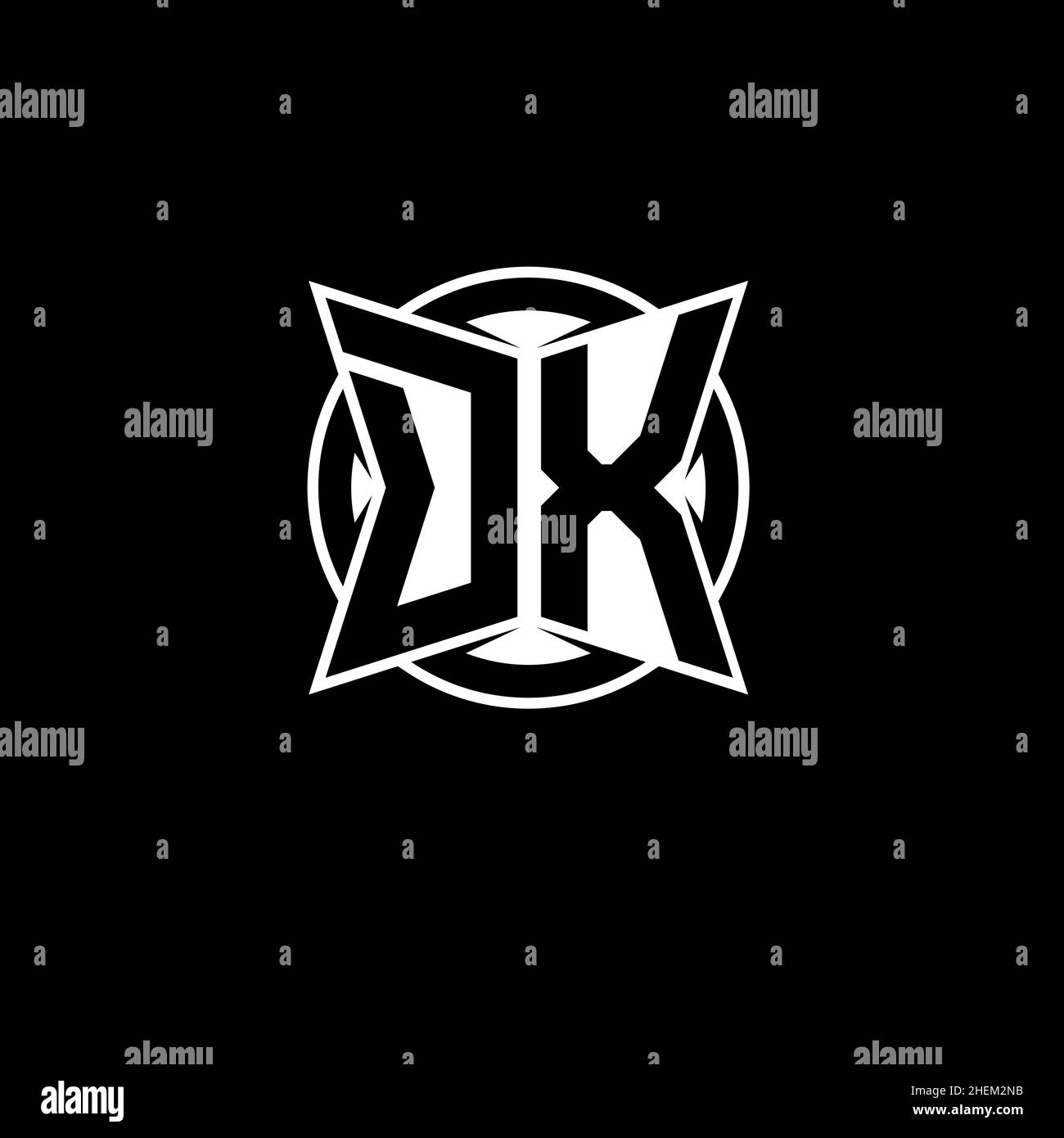 DX Monogram logo letter with simple modern shape style design. Circle ...