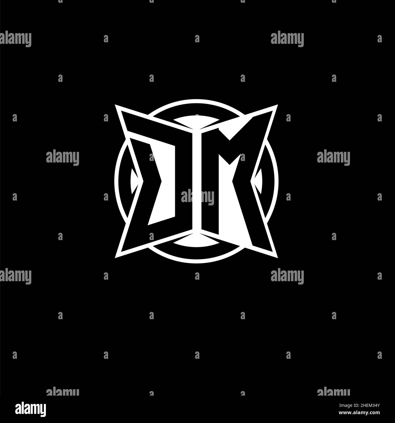 DM Monogram logo letter with simple modern shape style design. Circle ...