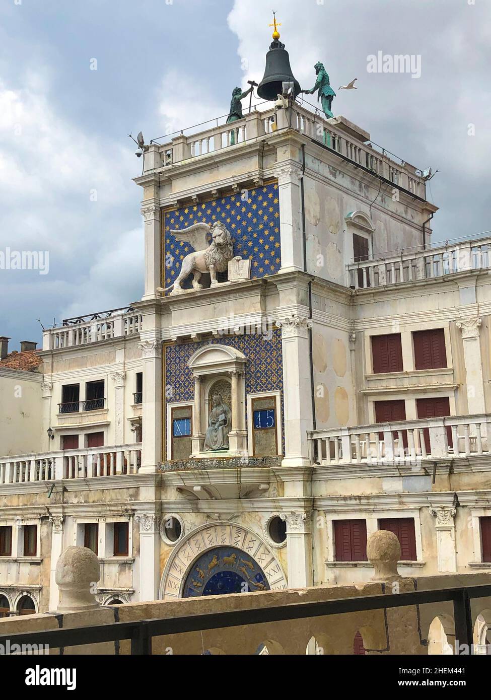 View of Saint Mark's Clock Tower (Torre dell'Orologio) in Venice, Italy