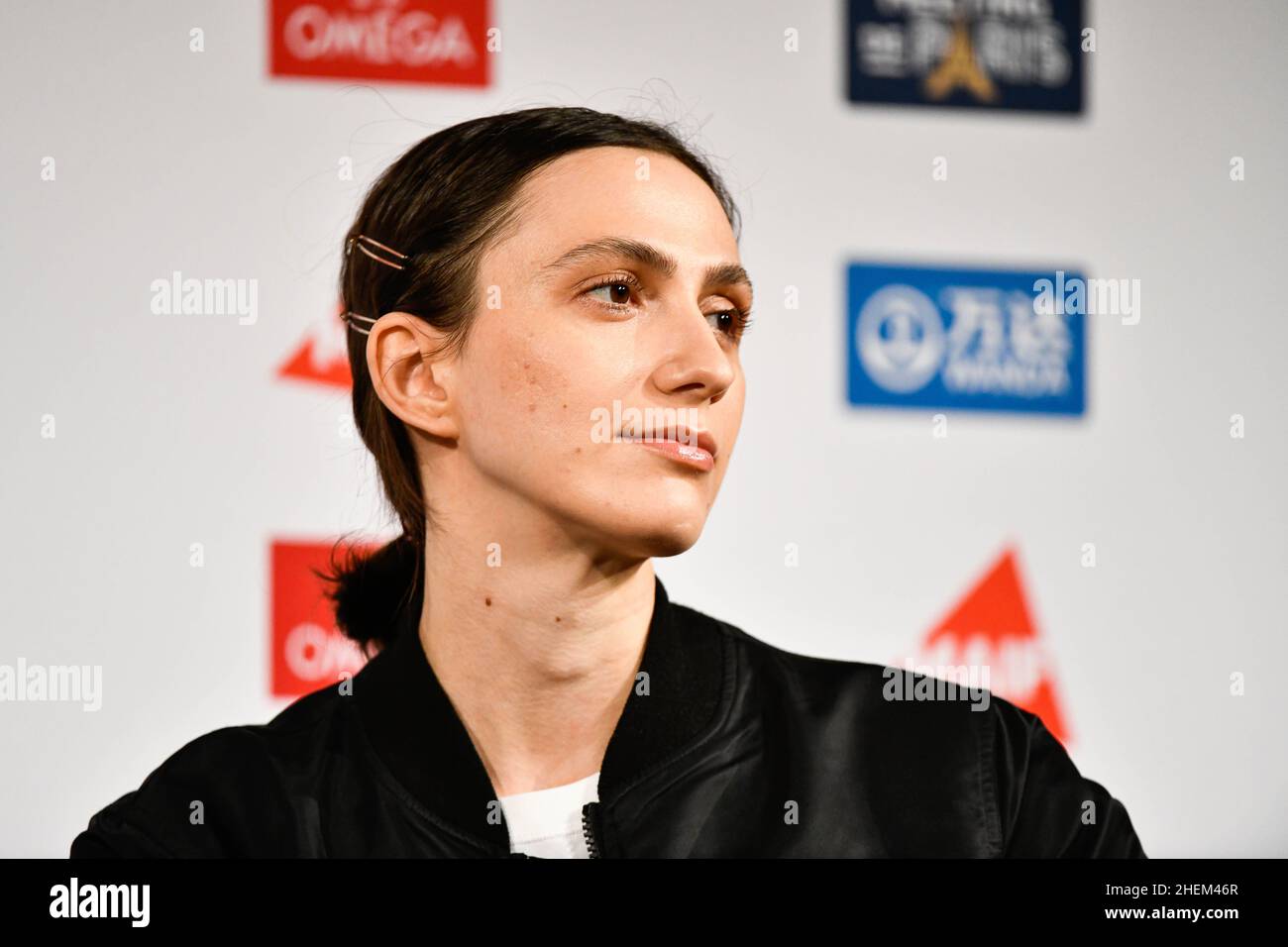 Maria Lasitskene (Women's High Jump) of Russia but representing the Authorised Neutral Athlete (ANA) attends the press conference prior to Meeting de Stock Photo