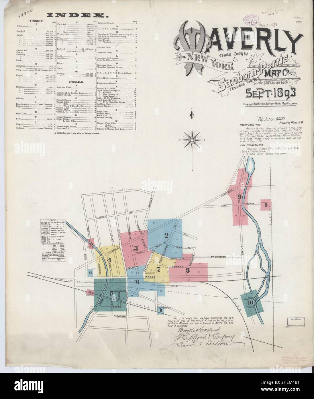 Tioga County Ny Map Sanborn Fire Insurance Map From Waverly, Tioga County, New York Stock Photo  - Alamy