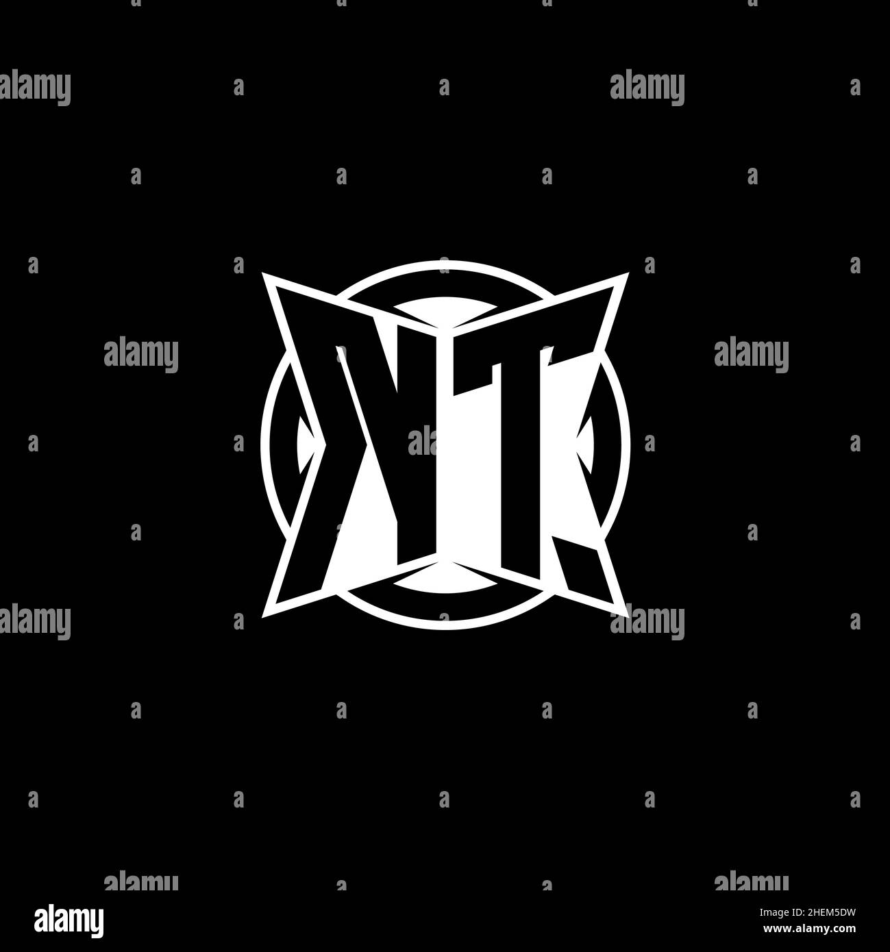 NT Monogram logo letter with simple modern shape style design. Circle ...