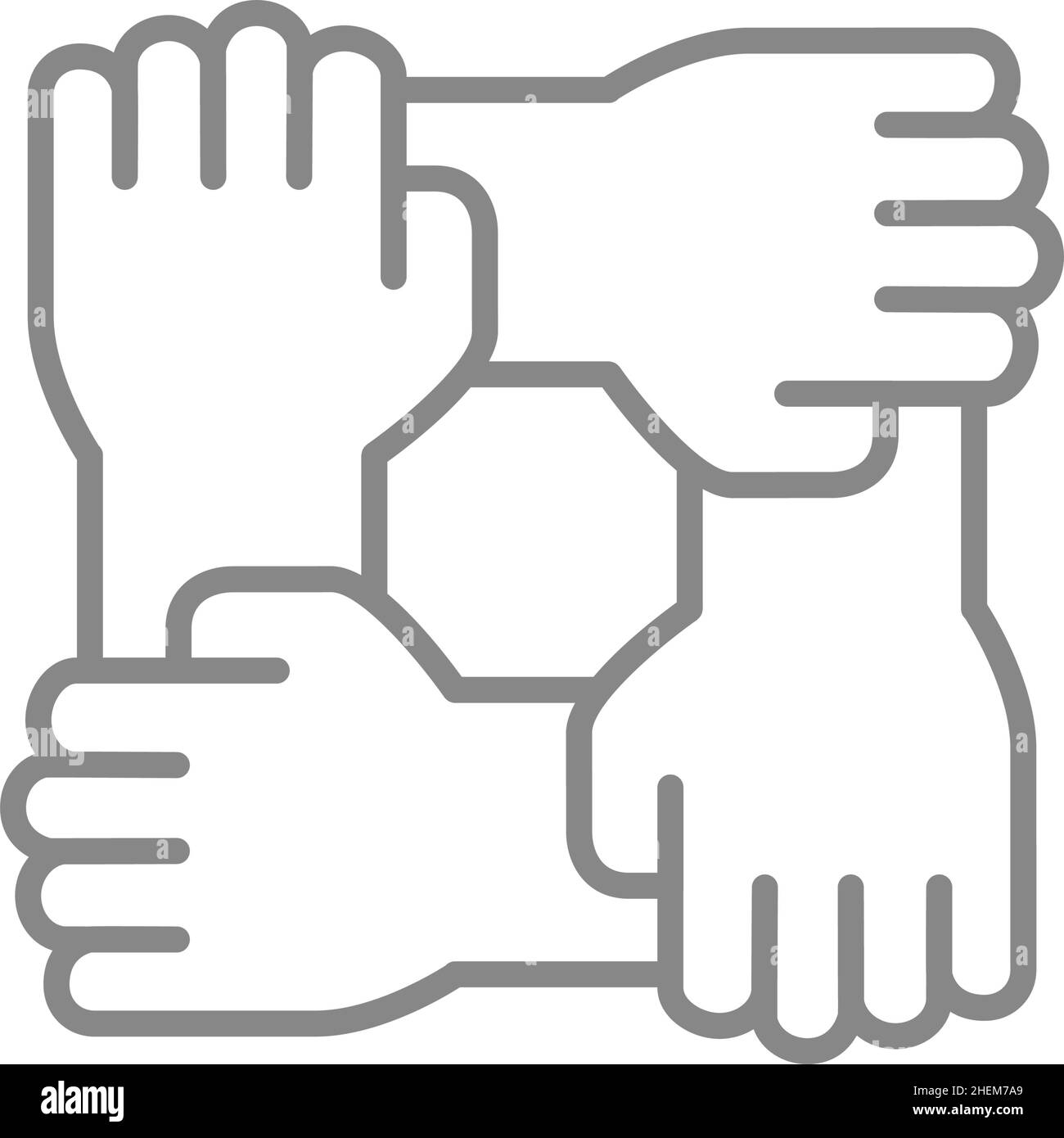 Team work line icon. Four hands, togetherness, unity symbol Stock Vector  Image & Art - Alamy