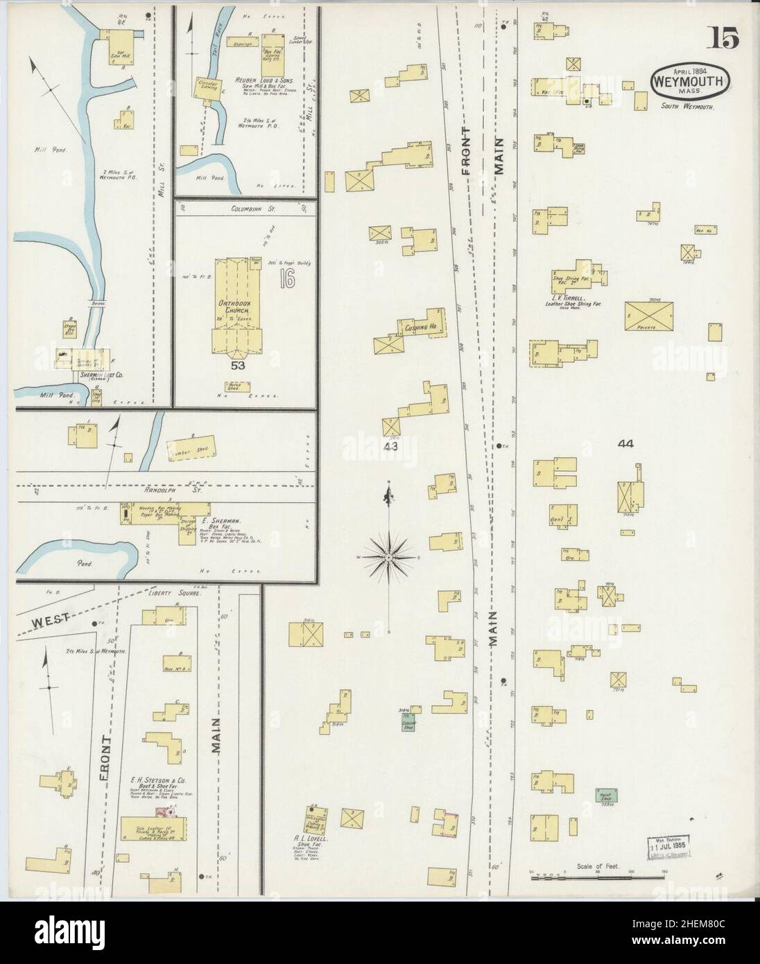 Sanborn Fire Insurance Map from Weymouth, Norfolk County, Massachusetts
