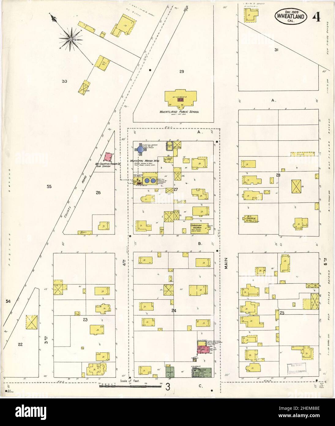 Map of wheatland hi res stock photography - Sanborn Fire Insurance Map From Wheatland Yuba County California 2HEM88E