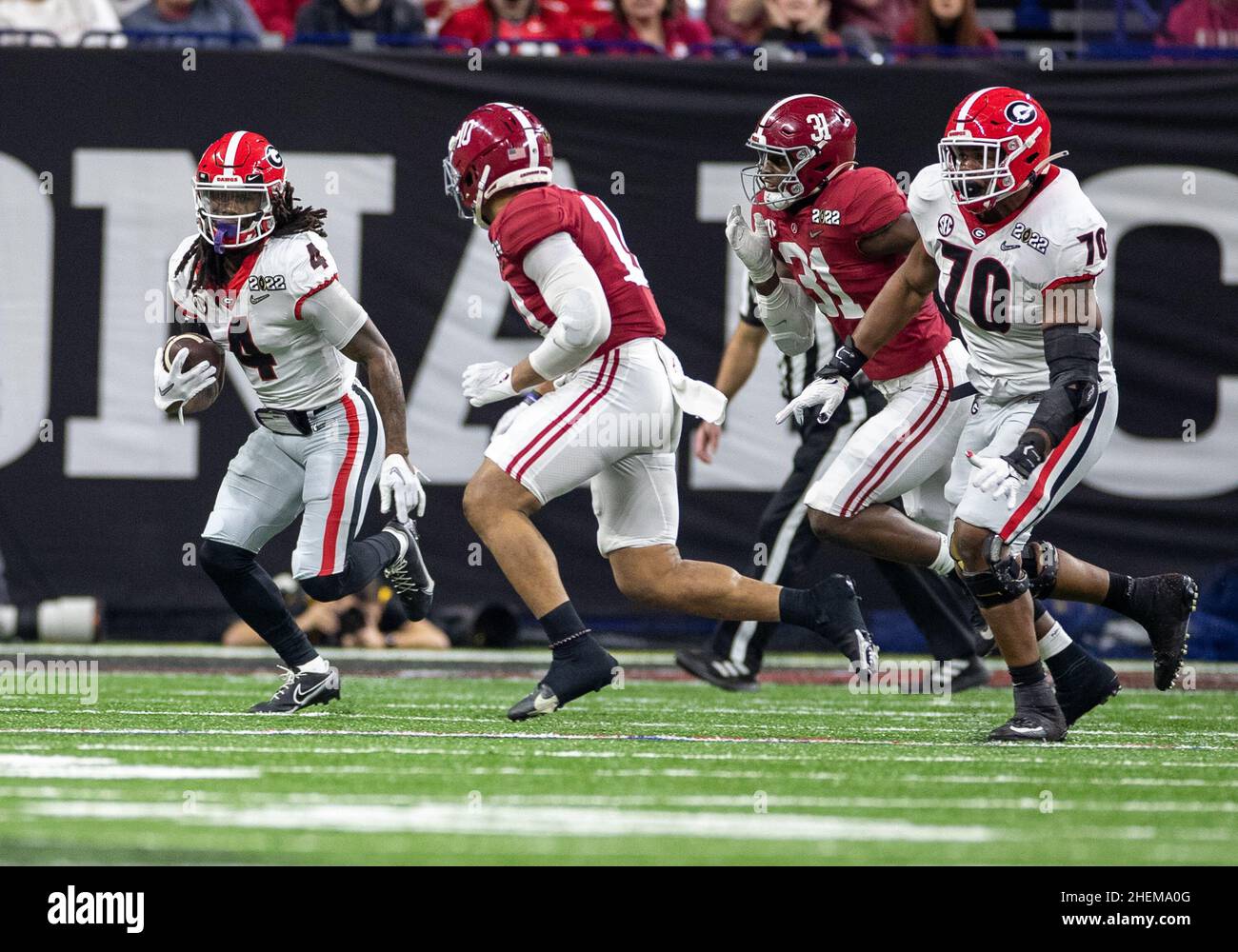 Indianapolis, Indiana, USA. 10th Jan, 2022. Georgia running back James ...