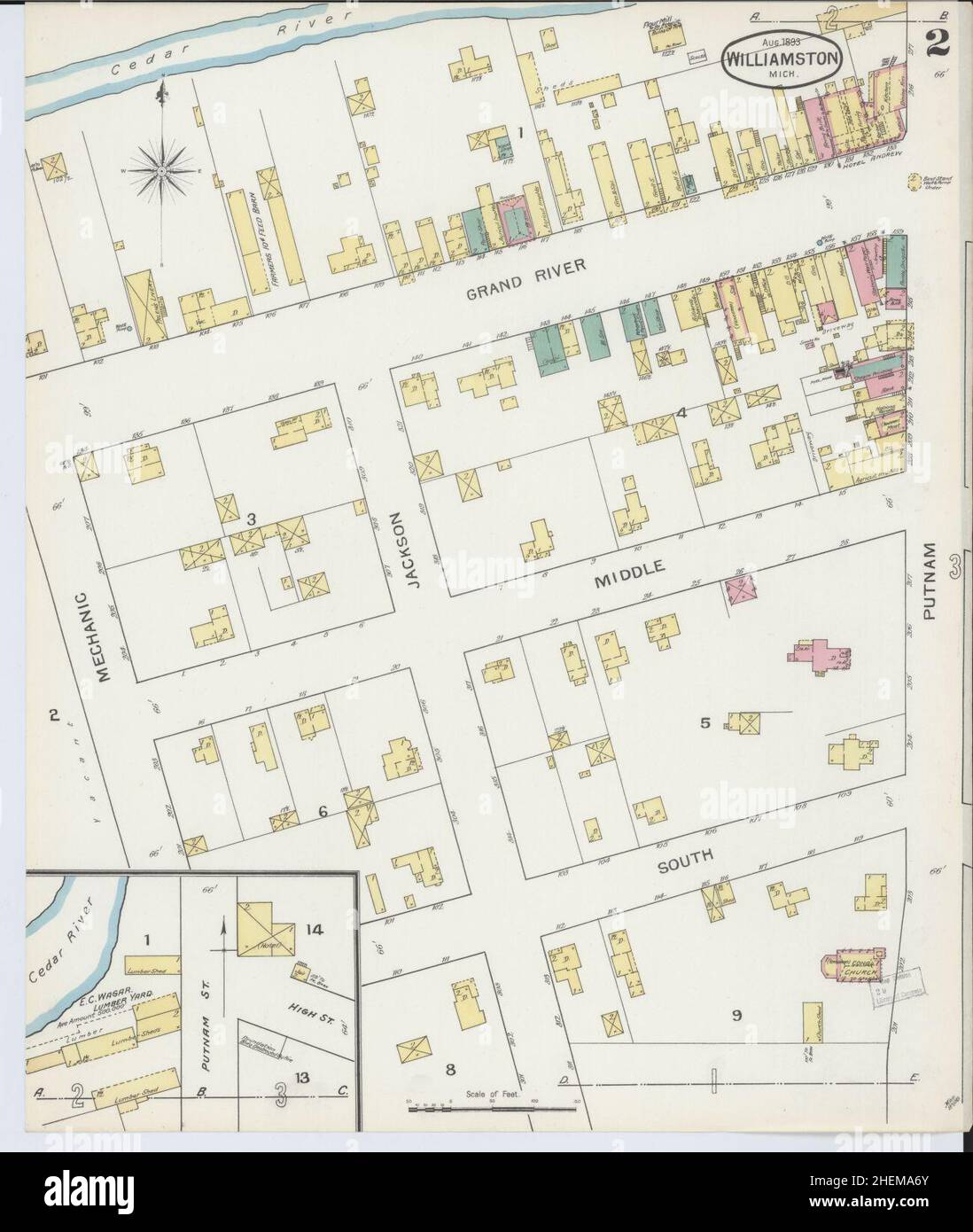 Sanborn Fire Insurance Map from Williamston, Ingham County, Michigan