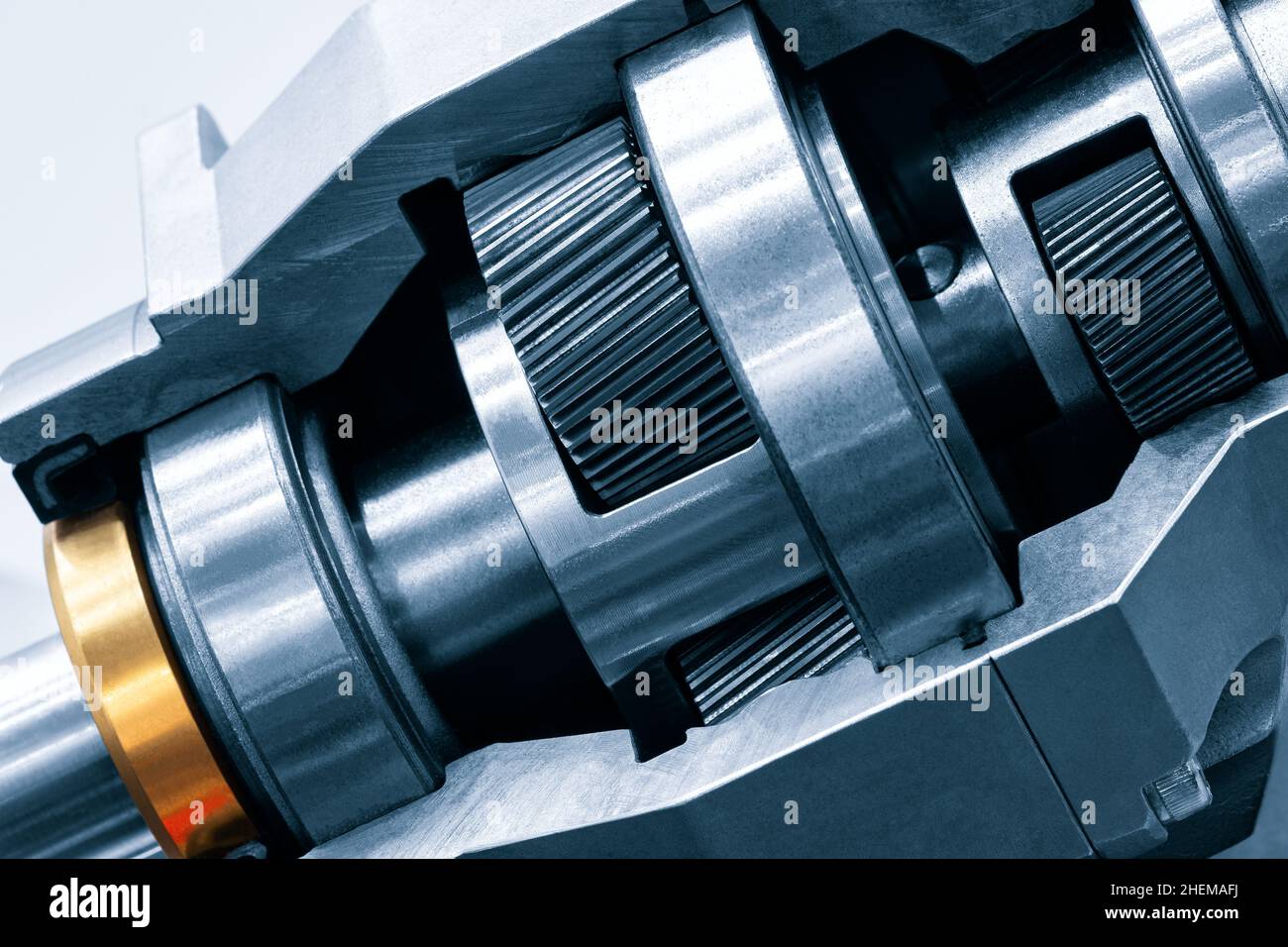 Gears of transmission gearbox, industrial background Stock Photo Alamy