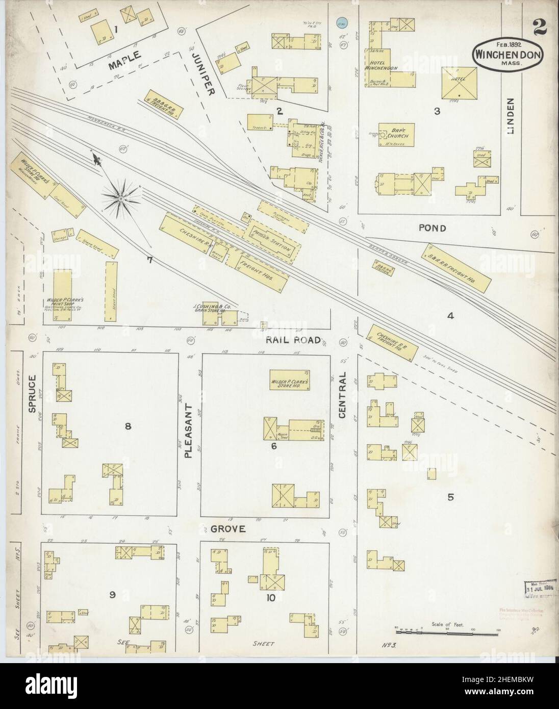 Sanborn Fire Insurance Map from Winchendon, Worcester County ...