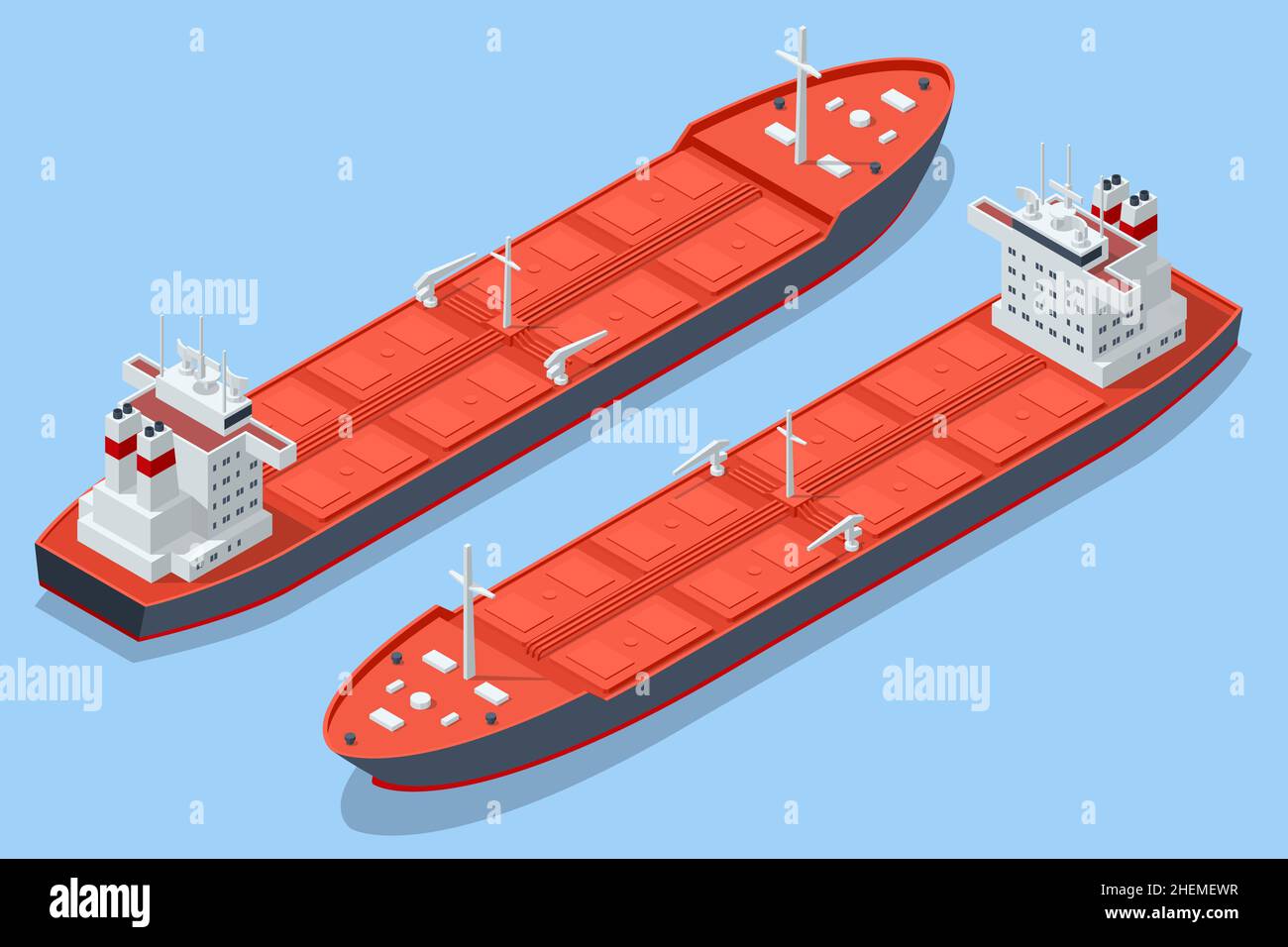 Isometric tanker ship vessel. Import or export oil and gas