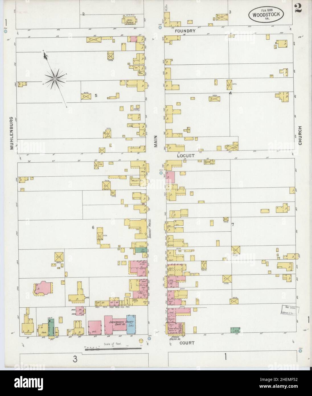 Historical Fire Insurance Map of Woodstock, Virginia