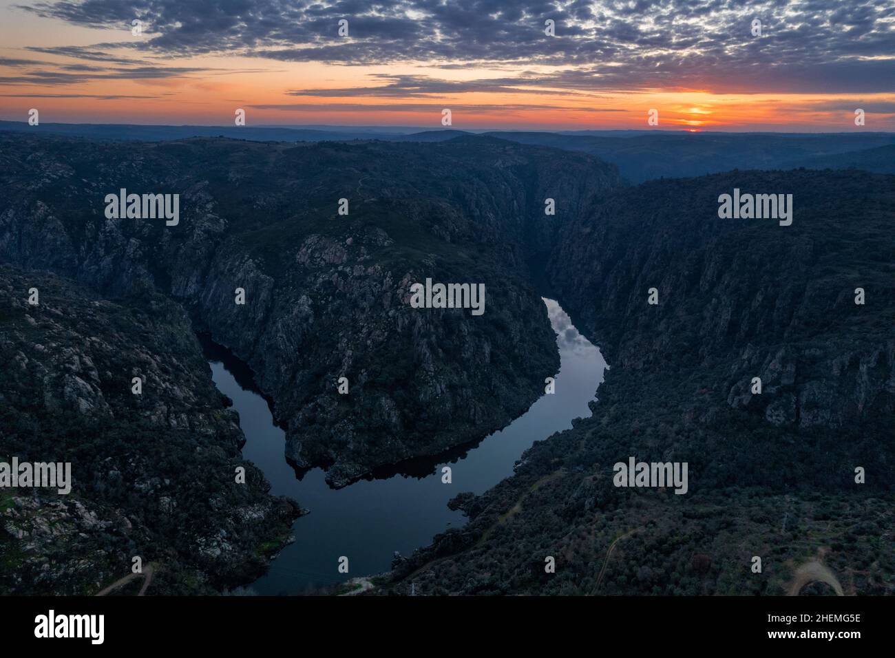 Amazing natural landscape with a panoramic view of the Douro River at ...