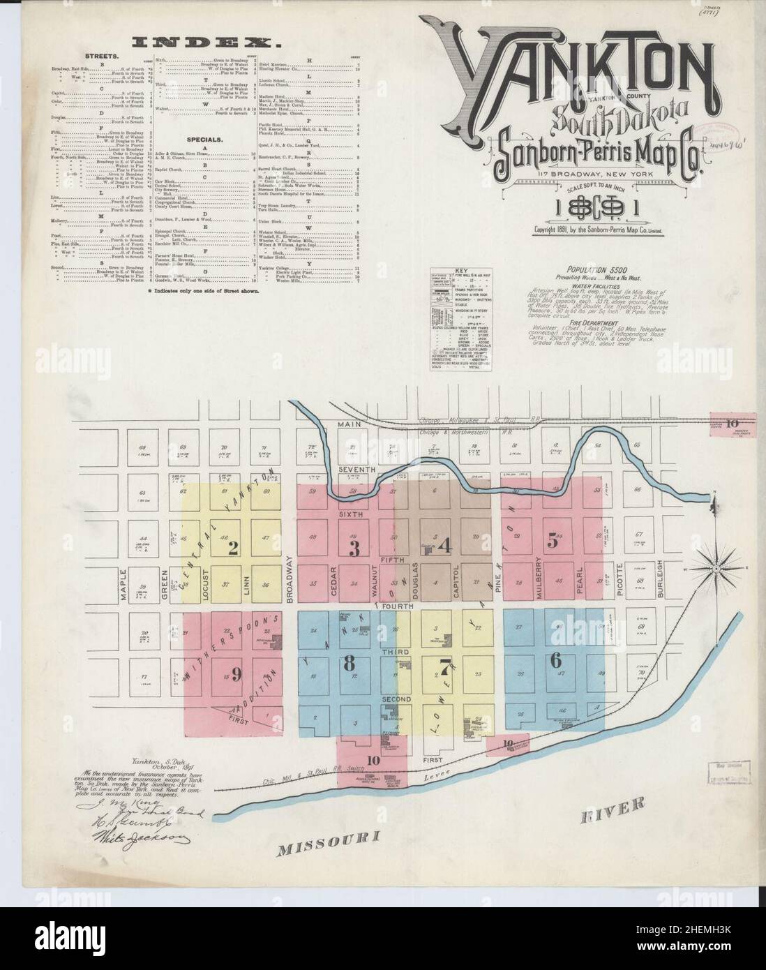 Map of yankton south dakota hires stock photography and images Alamy